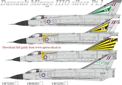 UR48282  декали  Dassault Mirage IIIEO Australia Silver Pt.1 without  (1:48) 2000002173069