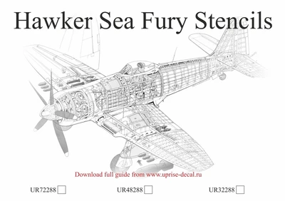 UR48288  декали  Hawker Sea Fury stencils  (1:48) 2000002172666