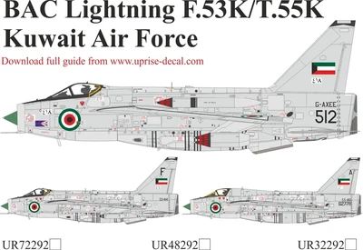 UR48292  декали  BAC Lightning F.53K/T55K Kuwait Air Force  (1:48) 2000002180357