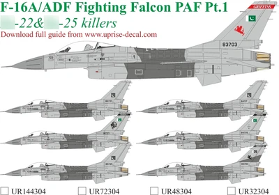 UR48304  декали  F-16A/ADF Fighting Falcon PAF pt.1  (1:48) 2000002185741