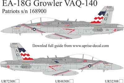 UR48308  декали  EA-18G Growler VAQ-140  (1:48) 2000002198031