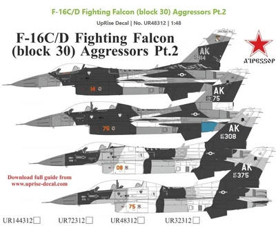 UR48312  декали  F-16C/D Fighting Falcon, Aggressors Pt.2 (Aliaska Arctic)  (1:48) 2000002204534