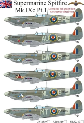 UR48319  декали  Supermarine Spitfire Mk.IXc Pt.1 with stencils  (1:48) 2000002198048