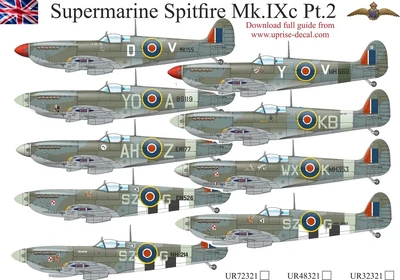 UR48321  декали  Supermarine Spitfire Mk.IXc Pt.2 with stencils  (1:48) 2000002198079