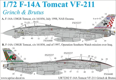 UR72202  декали  F-14A Grinch&Brutus  (1:72) 2000002141457