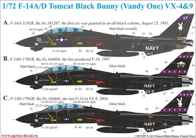 UR72207  декали  F-14A/D Tomcat Black Bunny  (1:72) 2000002141495