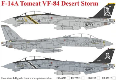 UR72212  декали  F-14A Tomcat VF-84 Desert Storm  (1:72) 2000002141518