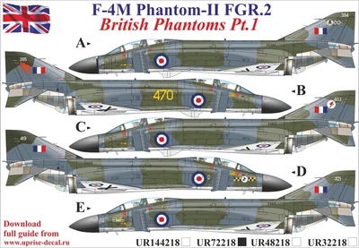 UR72218  декали  F-4M Phantom-II FGR.2, British Phantoms Pt.1  (1:72) 2000002141570