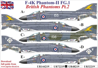 UR72219  декали  F-4K Phantom-II FG.1, British Phantoms Pt.2  (1:72) 2000002141587