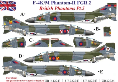 UR72224  декали  F-4M Phantom-II FGR.2, British Phantoms Pt.5  (1:72) 2000002141631