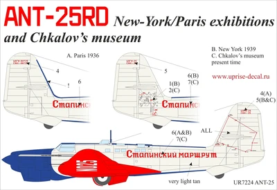 UR7224  декали  ANT-25RD  (1:72) 2000002141778