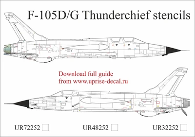 UR72252  декали  F-105D/G Thunderchief  stencils  (1:72) 2000002141860