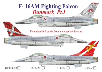 UR72253  декали  F-16AM Fighting Falcon Danmark Pt.I   (1:72) 2000002141877