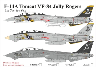 UR72257  декали  F-14A Tomcat VF-84 Jolly Rogers On Service Pt.1  (1:72) 2000002141914