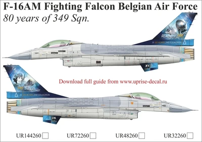 UR72260  декали  F-16AM Fighting Falcon BAF 80 Years 349 Sqn.  (1:72) 2000002141945