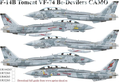 UR72263  декали  F-14B Tomcat VF-74 Be-Devileres Camo  (1:72) 2000002148432