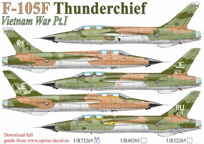 UR72265  декали  F-105F Thunderchief Vietnam war Pt.1  (1:72) 2000002150398