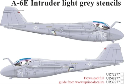 UR72277  декали  A-6 Intruder Light Grey stencils  (1:72) 2000002172918