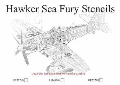 UR72288  декали  Hawker Sea Fury stencils  (1:72) 2000002173052