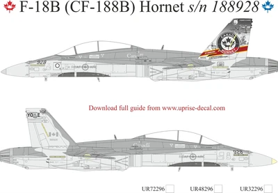 UR72296  декали  CF-18B Hornet Canada s/n 188928  (1:72) 2000002180319