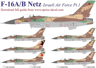UR72298  декали  F-16A/B Netz IDF pt.1  (1:72) 2000002185734