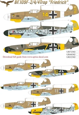 UR72302  декали  Bf.109F-2/4/4 Trop  (1:72) 2000002185710
