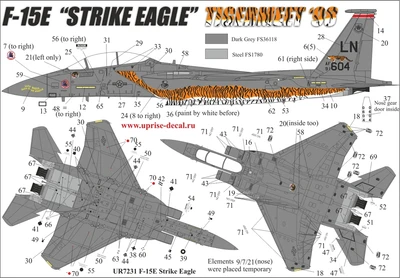 UR7231  декали  F-15E Strike Eagle Tigermeet'98, with stencils  (1:72) 2000002141983