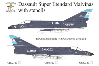 UR72322  декали  Dassault Super Etendard Malvinas with stencils  (1:72) 2000002204626