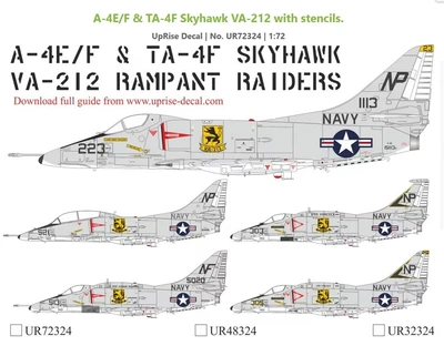 UR72324  декали  A-4E/F & TA-4F Skyhawk VA-212 with stencils  (1:72) 2000002204640