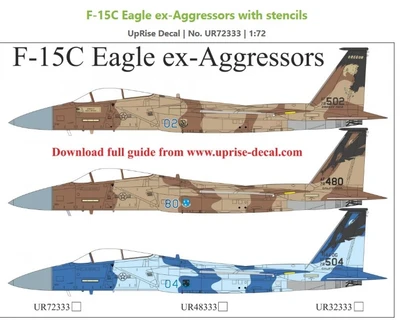 UR72333  декали  F-15C Eagle ex-Aggressors with stencils  (1:72) 2000002221272
