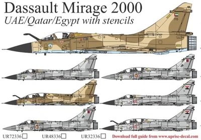 UR72336  декали  Dassault Mirage 2000 UAE/Qatar/Egypt with stencils  (1:72) 2000002221296