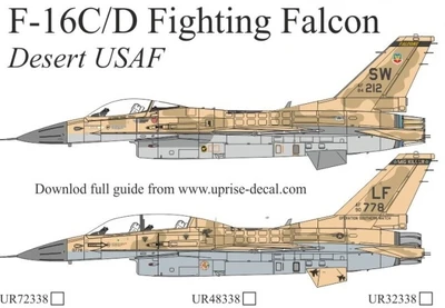 UR72338  декали  F-16C/D Fighting Falcon Desert USAF  (1:72) 2000002221319