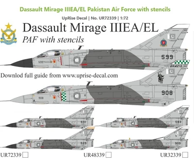 UR72339  декали  Dassault Mirage IIIEA/EL Pakistan Air Force with stencils  (1:72) 2000002221326