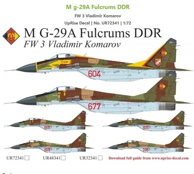 UR72341  декали  MG-29A FW 3 Vladimir Komarov with stencils  (1:72) 2000002221340