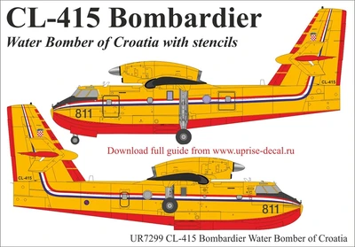 UR7299  декали  CL-415 Bombardier Water Bomber Croatia with stencils  (1:72) 2000002142089
