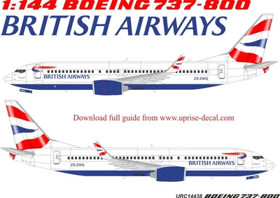 URC14438  декали  Boeing 737-800 British Airways  (1:144) 2000002185918
