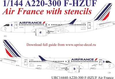 URC14440  декали  A220-300 Air France  (1:144) 2000002185932