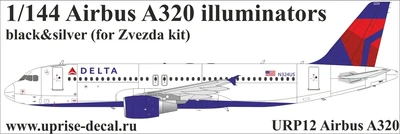 URP12  декали  Airbus A320 for Zvezda kit (black)  (1:144) 2000002150510