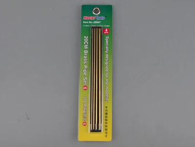 09947  дополнения из металла  Латунный профиль трубка 20см 1x 1.5/2.0/2.5/3.0mm (4шт) 9580208099477