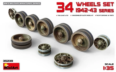 35239  дополнения из пластика  Танк-34 WHEELS SET 1942-43 series  (1:35) 2000002060567