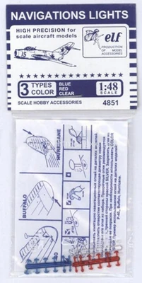 4851B  дополнения из пластика  Navigations lights. Blue Red Clear.  (1:48) 2000000129013