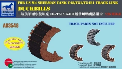 AB3548  дополнения из пластика  Duckbills for US M4 Sherman Tank T48/T51/T54E1 Track Link  (1:35) 4544032754334