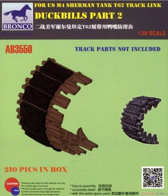 AB3550  дополнения из пластика  Duckbills Part 2 for US M4 Sherman Tank T62 Track Link  (1:35) 4544032755331