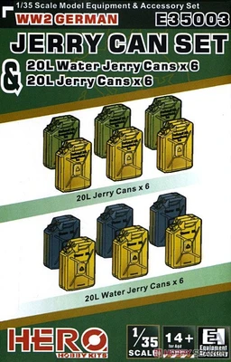 E35003  дополнения из пластика  WWII German Jerry Can Set  (1:35) 4710205350034