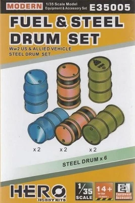 E35005  дополнения из пластика  Fuel & Steel Drum Set  (1:35) 4710205350058