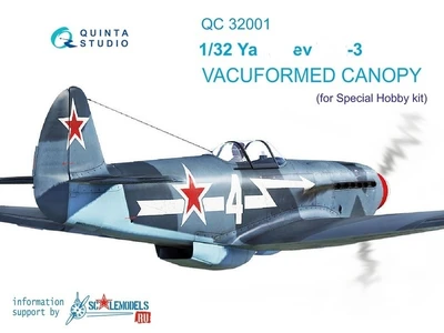 QC32001  дополнения из пластика Набор остекления  Y@K-3 открытый/закрытый (для Special Hobby) (1:32) 2000000165202