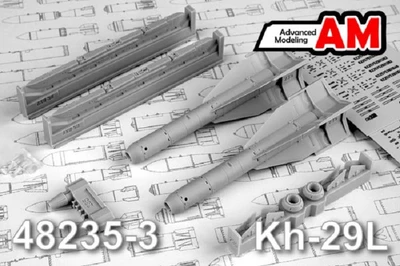 AMC 48235-3  дополнения из смолы  УР Х-29Л с АКУ-58 (2шт.)  (1:48) 2000002164692