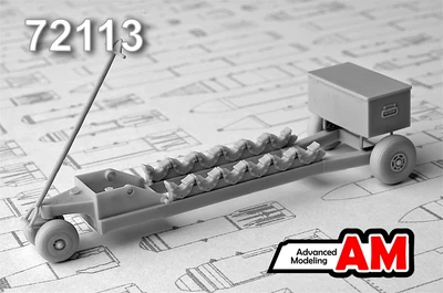 AMC 72113  дополнения из смолы  Тележка для транспортировки 50-100 кг авиабомб  (1:72) 2000002086338
