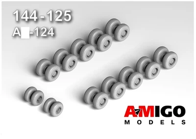 AMG 144-125  дополнения из смолы  Набор колес шасси А-124  (1:144) 2000002209140