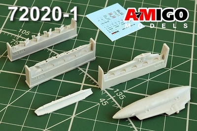 AMG 72020-1  дополнения из смолы  Эфир-1М Контейнер рад. разведки, пусковое устройство П-62-2 (1:72) 2000002142645